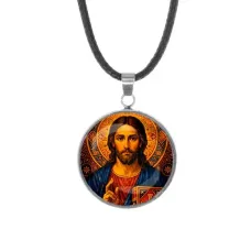 Кулон, нержавеющая сталь, со шнурком, Иисус Христос C1128062