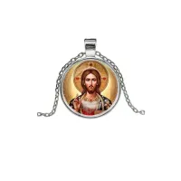 Кулон, цвет серебро, с цепочкой, Иисус Христос C1129026