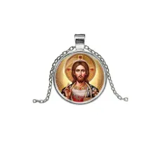Кулон, цвет серебро, с цепочкой, Иисус Христос C1129026