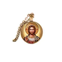 Кулон, цвет бронза, с цепочкой, Иисус Христос C1129028