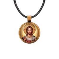 Кулон, цвет бронза, со шнурком, Иисус Христос C1129029