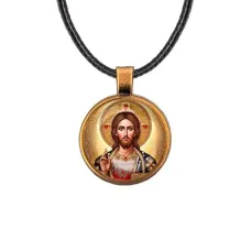 Кулон, цвет бронза, со шнурком, Иисус Христос C1129029