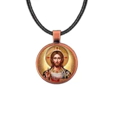 Кулон, цвет медь, со шнурком, Иисус Христос C1129031