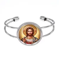 Браслет металлический, цвет серебро, Иисус Христос C1129034