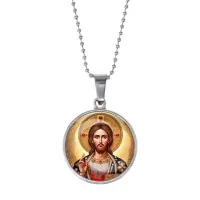 Кулон, цвет серебро, с цепочкой, Иисус Христос C1129053