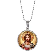 Кулон, цвет серебро, с цепочкой, Иисус Христос C1129053