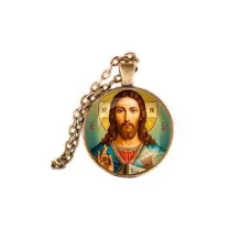Кулон, цвет бронза, с цепочкой, Иисус Христос C1130028