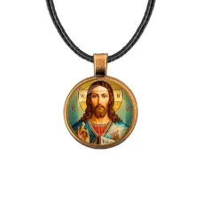Кулон, цвет бронза, со шнурком, Иисус Христос C1130029
