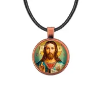 Кулон, цвет медь, со шнурком, Иисус Христос C1130031