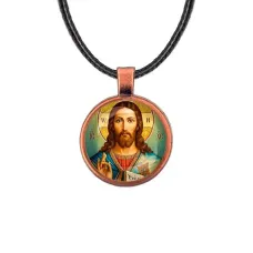 Кулон, цвет медь, со шнурком, Иисус Христос C1130031