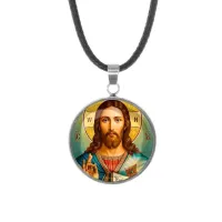 Кулон, нержавеющая сталь, со шнурком, Иисус Христос C1130062