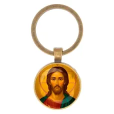 Круглый брелок, цвет бронза, Иисус Христос C1131017