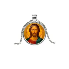 Кулон, цвет серебро, с цепочкой, Иисус Христос C1131026
