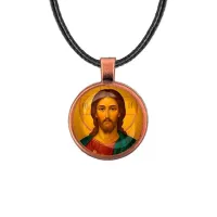Кулон, цвет медь, со шнурком, Иисус Христос C1131031