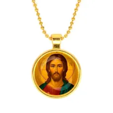 Кулон, цвет золото, с цепочкой, Иисус Христос C1131032