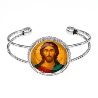 Браслет металлический, цвет серебро, Иисус Христос C1131034