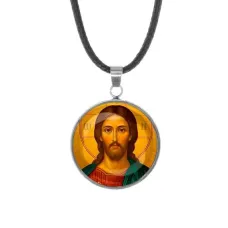 Кулон, нержавеющая сталь, со шнурком, Иисус Христос C1131062