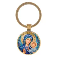 Круглый брелок, цвет бронза, Матерь Божия C1133017