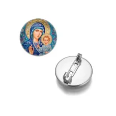 Круглый значок, цвет серебро, Матерь Божия C1133023