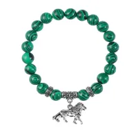 Браслет Лев (храбрость, власть, благосостояние), Малахит BSP-10-2073