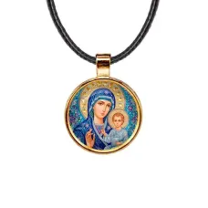Кулон, цвет золото, со шнурком, Матерь Божия C1133033