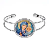 Браслет металлический, цвет серебро, Матерь Божия C1133034