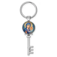 Брелок ключ, цвет серебро, с кольцом для ключей, Матерь Божия C1133044