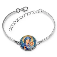 Браслет металлический, цвет серебро, Матерь Божия C1133046