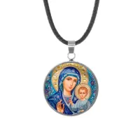 Кулон, нержавеющая сталь, со шнурком, Матерь Божия C1133062