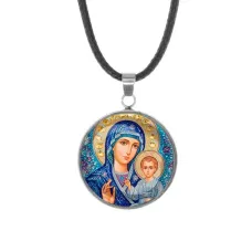 Кулон, нержавеющая сталь, со шнурком, Матерь Божия C1133062