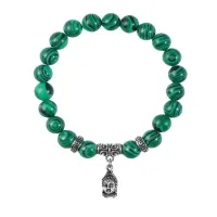Браслет Будда (защита, духовное развитие), Малахит BSP-10-2074