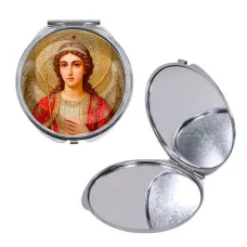 Круглое складное зеркало, цвет серебро, Архангел Михаил C1136016