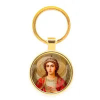 Круглый брелок, цвет золото, Архангел Михаил C1136019