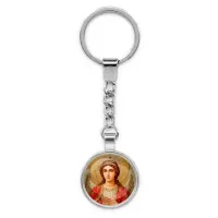 Круглый брелок, цвет серебро, с цепочкой, Архангел Михаил C1136022