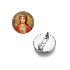 Круглый значок, цвет серебро, Архангел Михаил C1136023