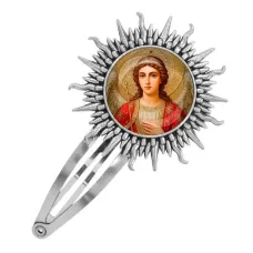 Заколка металлическая, цвет серебро, Архангел Михаил C1136045