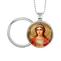 Кулон-брелок, цвет серебро, с цепочкой и кольцом, Архангел Михаил C1136054