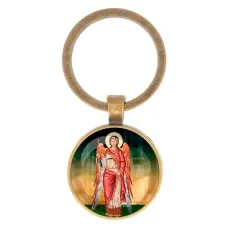 Круглый брелок, цвет бронза, Архангел Михаил C1137017