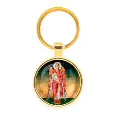 Круглый брелок, цвет золото, Архангел Михаил C1137019