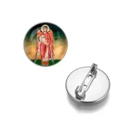 Круглый значок, цвет серебро, Архангел Михаил C1137023