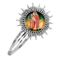 Заколка металлическая, цвет серебро, Архангел Михаил C1137045