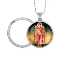 Кулон-брелок, цвет серебро, с цепочкой и кольцом, Архангел Михаил C1137054