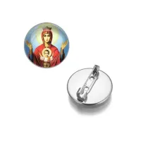 Круглый значок, цвет серебро, Неупиваемая чаша C1138023