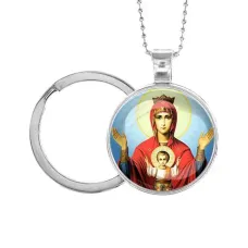 Кулон-брелок, цвет серебро, с цепочкой и кольцом, Неупиваемая чаша C1138054