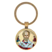 Круглый брелок, цвет бронза, Николай Чудотворец C1139017