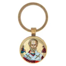 Круглый брелок, цвет бронза, Николай Чудотворец C1139017