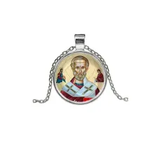 Кулон, цвет серебро, с цепочкой, Николай Чудотворец C1139026