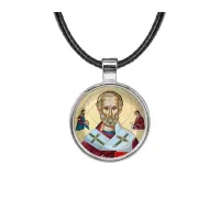 Кулон, цвет серебро, со шнурком, Николай Чудотворец C1139027