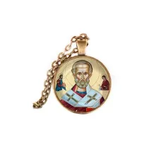 Кулон, цвет бронза, с цепочкой, Николай Чудотворец C1139028