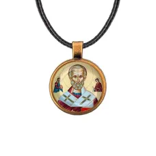 Кулон, цвет бронза, со шнурком, Николай Чудотворец C1139029